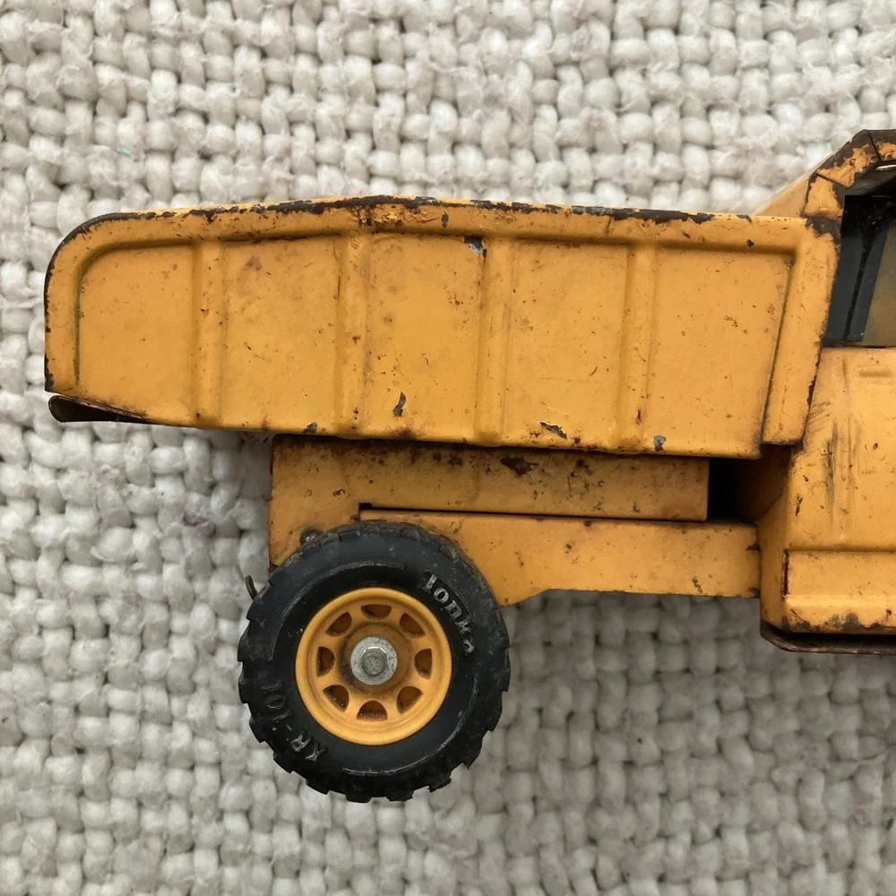 Vintage‎ Tonka Dump Truck With Trailer 1960's Pressed Steel Yellow Distressed